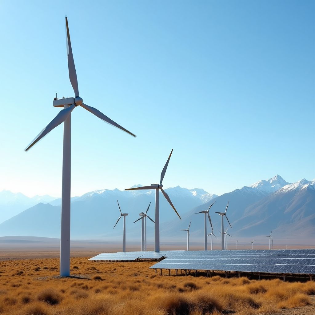 Parque de energía renovable en la Patagonia argentina